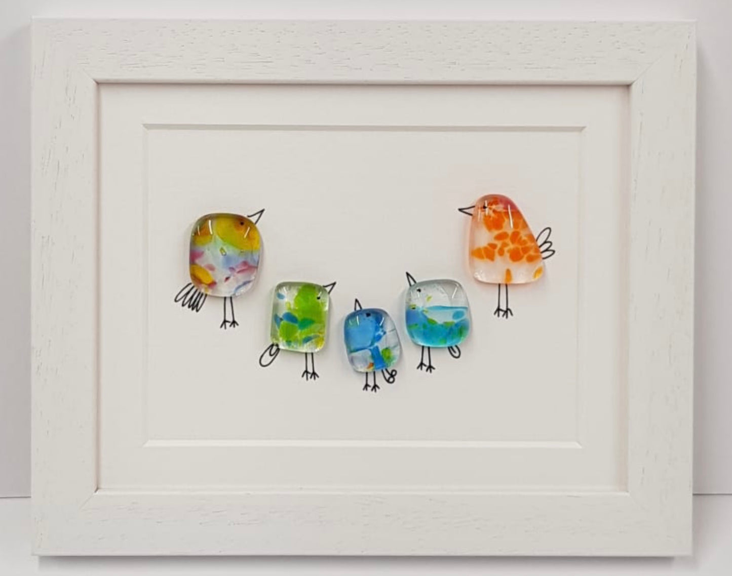 5 Birds - Fused Glass Art