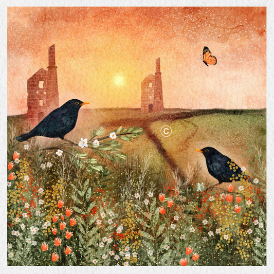 Chough and Tin Mine - Card
