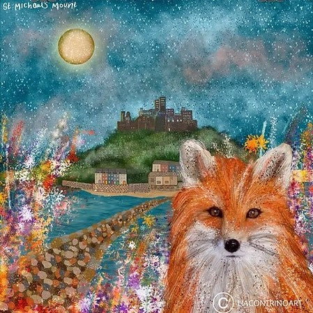 Fox In Marazion (St Michaels Mount) - card