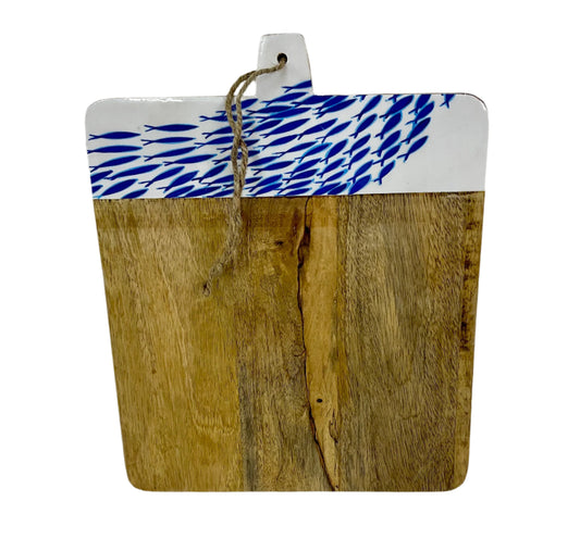 Blue Fish Chopping Board - MANGO WOOD