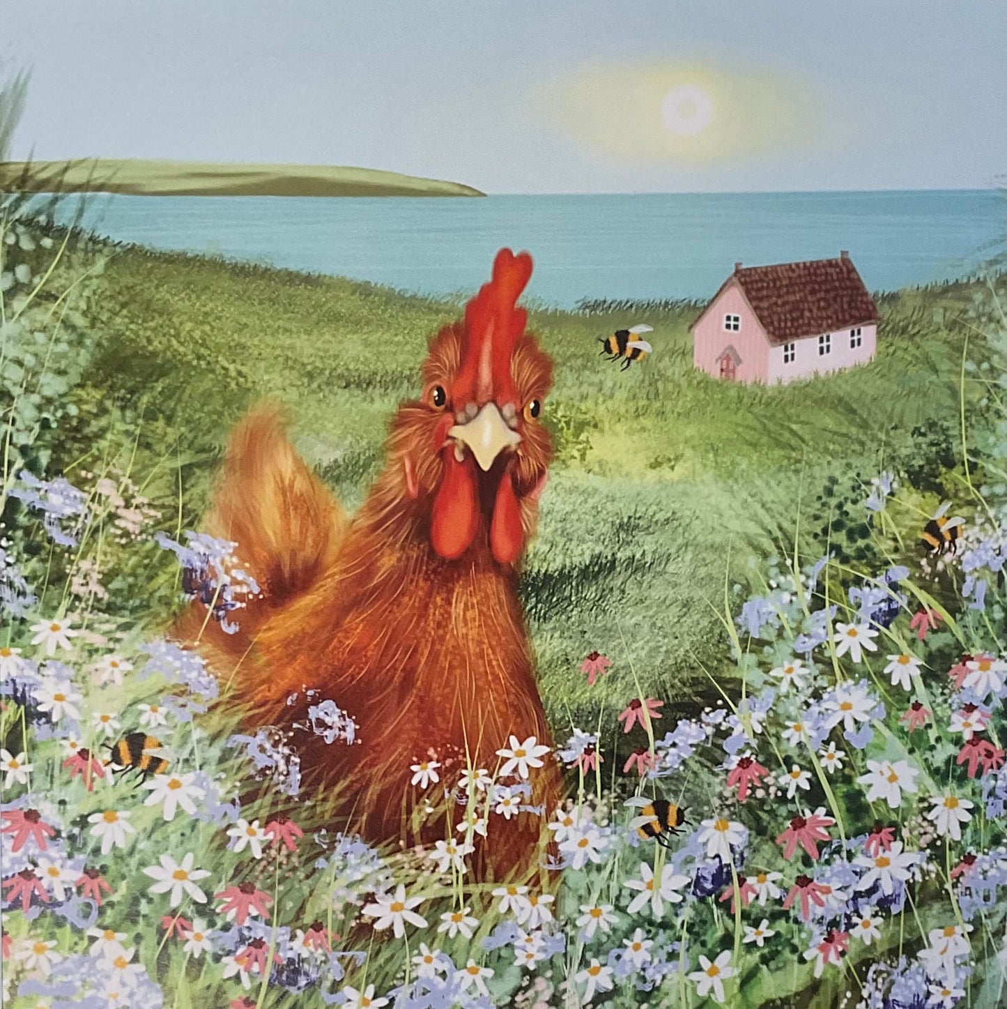 Chicken In The Flowers