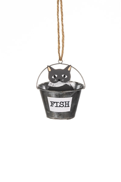 Cat and Fish in Bucket