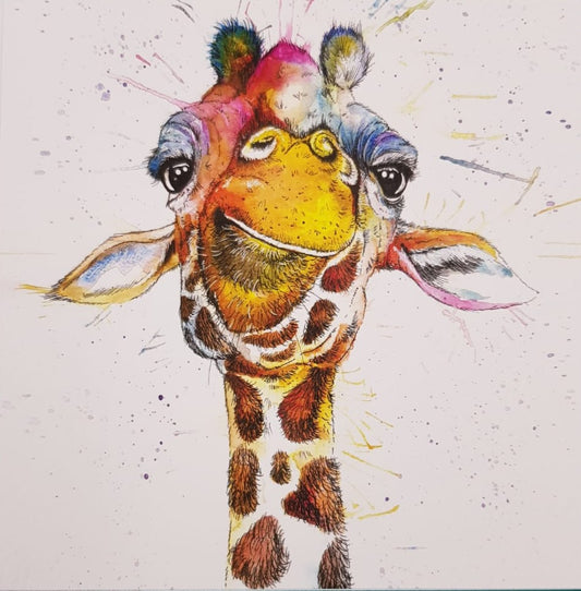 Splatter Giraffe - card